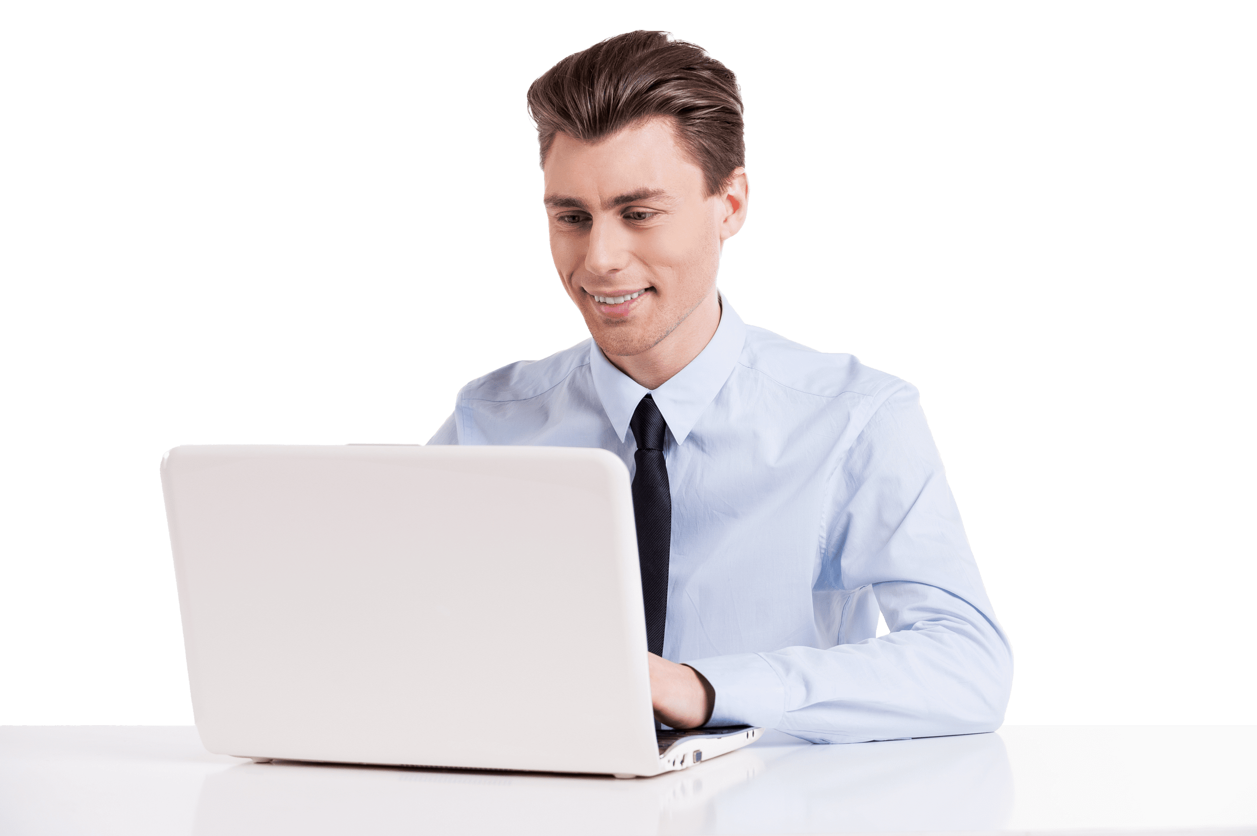 Agent on computer. Illinois, Chicago, real estate career, join